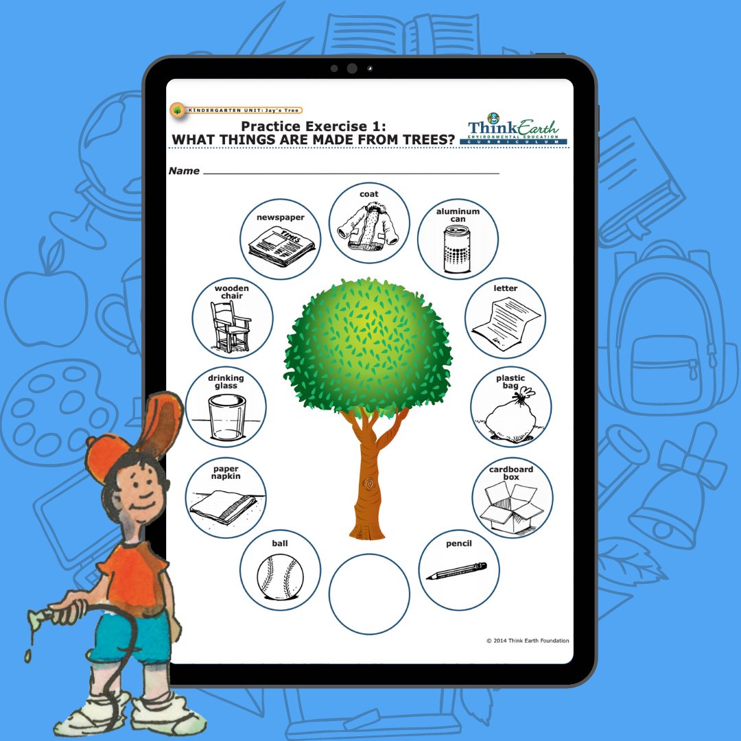Our kindergarten unit teaches students about the natural environment and how we use trees from the environment. Download this student sheet for FREE when you create an account with Think Earth! thinkearth.org/curriculum
#thinkearth #thinkgreen #kindergarten #teacher #homeschool