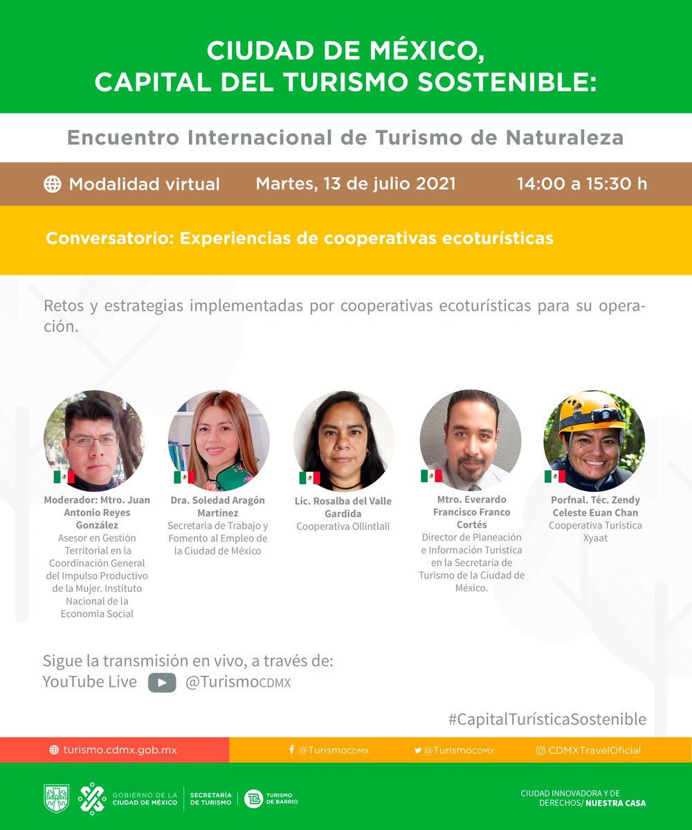 turismocdmx's tweet photo. #EnVivo 🟢📹
Sigue la transmisión del #EITN
Conversatorio. Experiencias de cooperativas ecoturísticas.
@INAESMx @SolAragonMtz @TrabajoCDMX @GobCDMX @olintlalli @everardofranco @xyaat
#CapitalTurísticaSostenible
▶️Youtube:
https://t.co/sMWSzHk91h https://t.co/93RQA22JOE