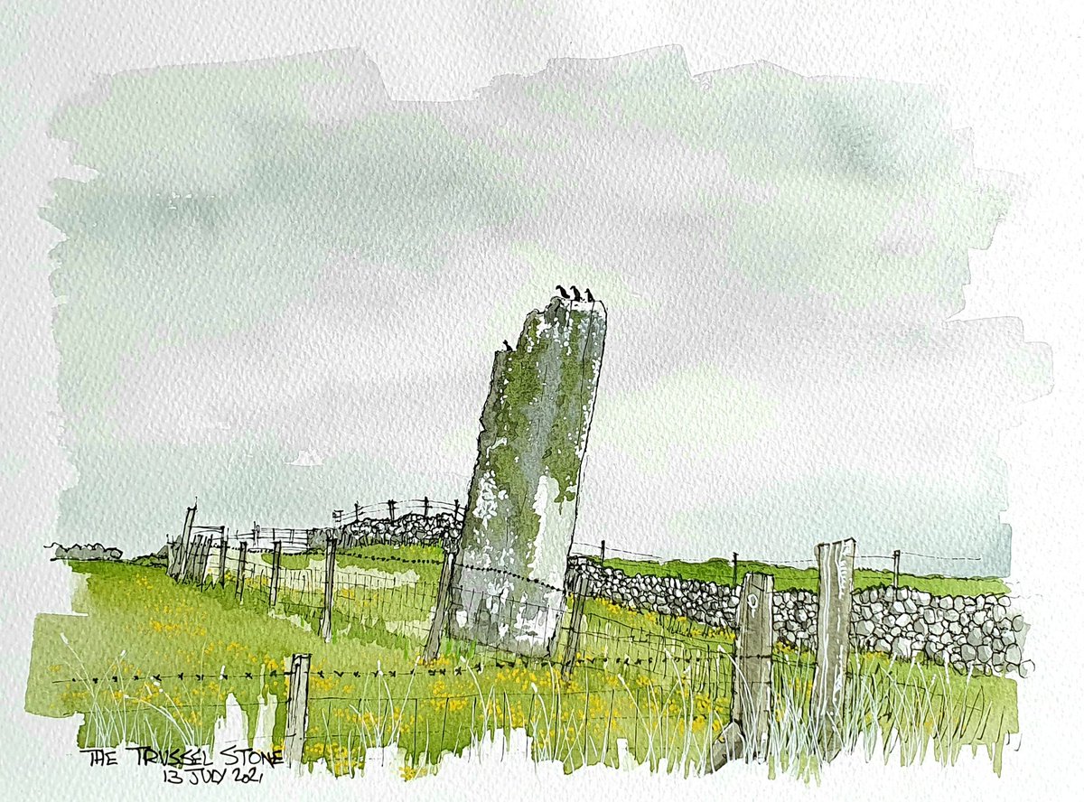 DelSale's tweet photo. Today's urban sketch is of the Trussel Stone on the Isle of Lewis in the Outer Hebrides. The tallest standing stone in Scotland.
The viewpoint is at what3words location strapping.talking.mend
#inkjuly #sketchaday https://t.co/brcv55UXpq