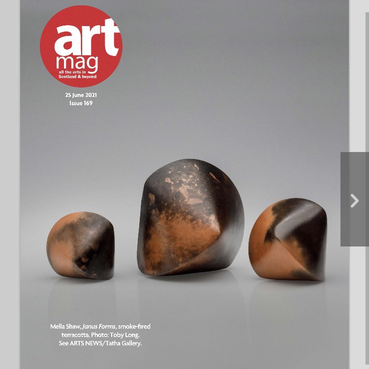 Thanks to <a href="/artmaguk/">Artmag</a> for featuring my smoke-fired terracotta Janus Forms on their front cover! These can be seen in a show titled Here and Now <a href="/Tathagallery/">Tatha Gallery</a> in association with @SocietyScotArt which runs until 24 July