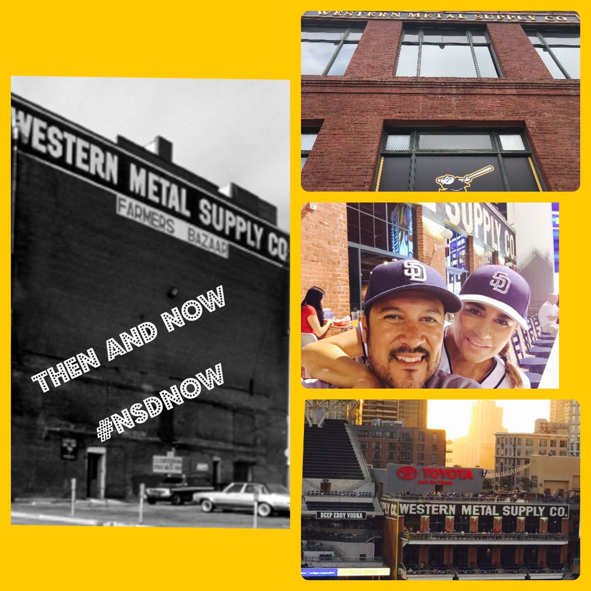 The Western Medal Supply Building. What was the site of a booming San Diego business that housed everything from car parts to sporting goods is now an place for families to enjoy America’s National Pastime. Enjoy what you love and who you love! Then, now, always. #NSDnow #Padres