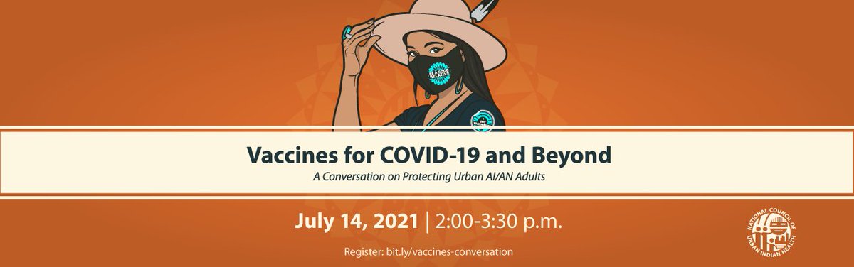 ANA_ACFgov's tweet image. Join the @NCUIH_Official on Wednesday, July 14th at 2pm EST to discuss what materials and strategies are needed to achieve permanent, equitable vaccination of adult AI/AN people, including COVID-19 &amp;amp; other vaccines! Register today! buff.ly/3r6N0dW