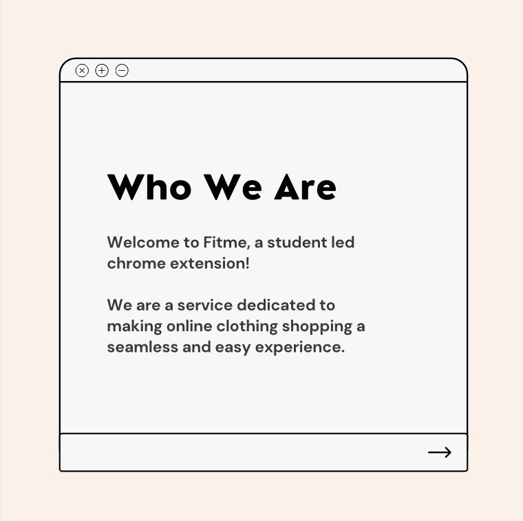 FitMeCanada's tweet photo. Welcome to Fitme, a Chrome extension for your store to store sizing needs. #fitmecanada #chromeextension #shopping #onlineshopping #studentled #findyoursize https://t.co/ru6DARDQvA