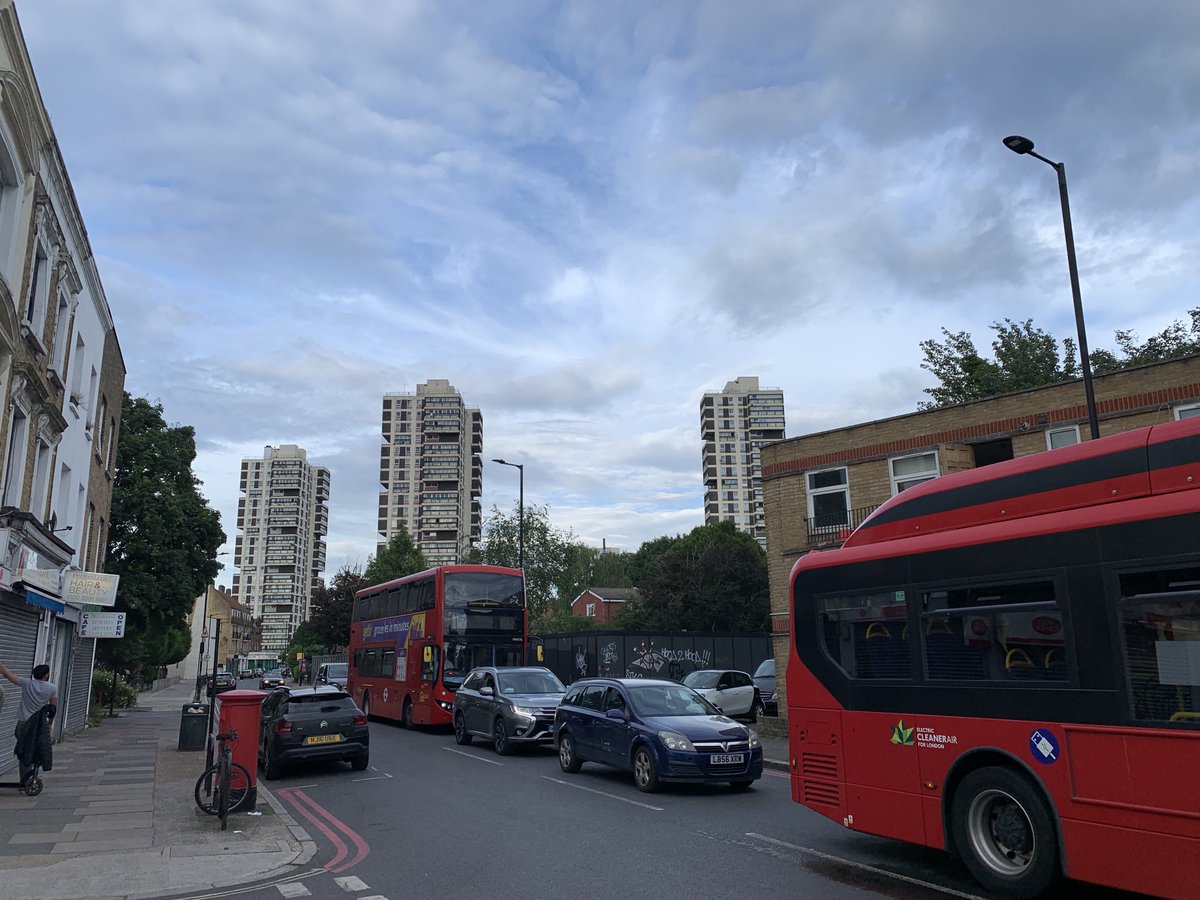Another lovely view of the Wyndham &amp; Comber towers, appreciated by traders and residents on both sides of Camberwell New Road since they were built.

<a href="/TfL/">TfL</a> often routes buses down Wyndham Road as part of driver training. If car traffic falls, we might even get a route! 🙏🏽🙏🏼🙏🏿🙏