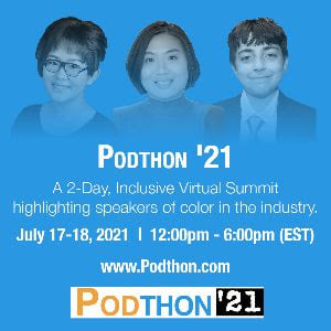 Excited to be a first time speaker at Podthon happening July 17- 18, where podcasters share their advice, tips and strategies for pdocasting. Big shoutout to <a href="/AAPodcasters/">Asian American Podcasters</a> &amp; <a href="/WOCPodcasters/">WOC Podcasters (Women of Color)</a> for creating this amazing event. Get your ticket today - podthon.com