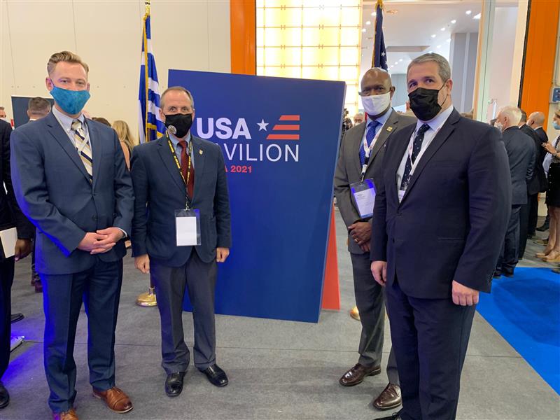 DMPEDDC's tweet photo. Live from Athens, Greece @ the International Defense Conference. 4 DC tech companies represented #TheDistrict & joined the DMPED and @dcchamber booth: @Enlightened_Inc and 3 #ExportDC awardees Codice, TAC Integrated and SAVVY. 😀#ObviouslyDC https://t.co/MzTKsltCmj