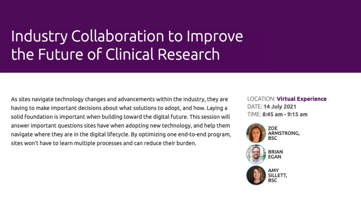 MySCRS's tweet photo. Don't miss this dynamic plenary session with Zoe Armstrong, Brian Egan, and Amy Sillett discussing the importance of industry collaboration. This session will answer important questions sites have when adopting new technology. Join the conversation: https://t.co/Rjhg80bo6G https://t.co/dgAUYakBnA
