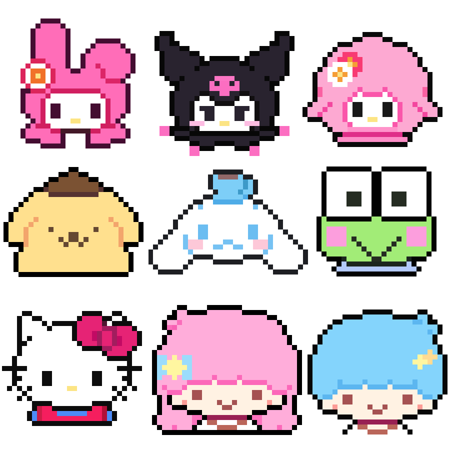 ٩(Ü)۶♥٩(Ü)۶ #ドット絵 #pixelart #sanrio