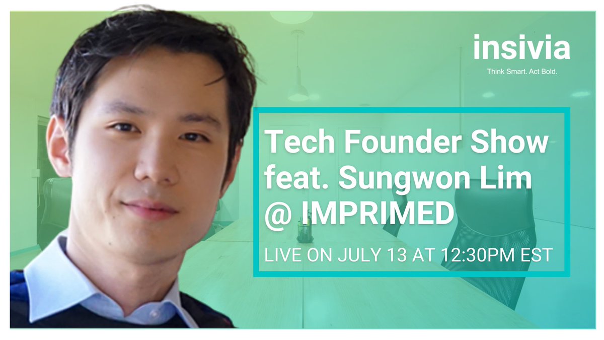 TonyZayas's tweet image. If you haven&apos;t already, set a reminder for today&apos;s #TechFounderShow episode with Sungwon Lim, Co-Founder of @Imprimedicine ➔ youtu.be/YDKfv-0KG9A #TechFounders #Insivia #ThinkSmart #ActBold #Imprimed #precisionmedicine #animalhealth #cancerawareness