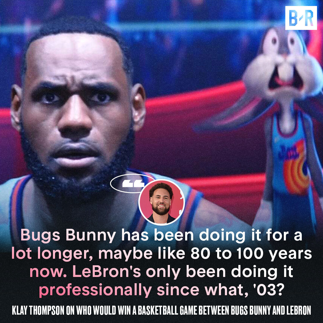 BleacherReport's tweet image. Klay taking Bugs Bunny over LeBron? 😂