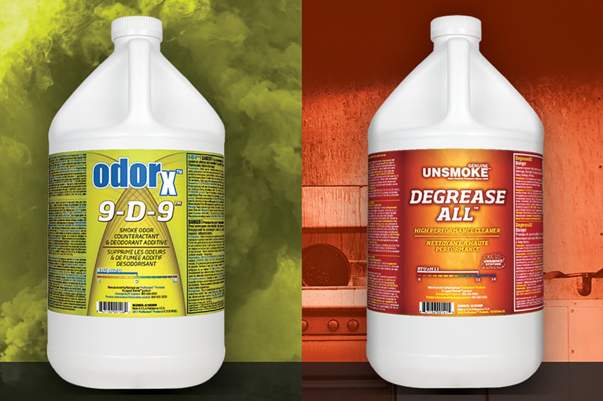 "Degrease-All is a super strong cleaner. We mix it with a little 9-D-9 for washing soot off of everything. But even alone, Degrease-All is a super effective cleaner that always gets the job done! And it smells great!!" --Jim G., Hillcrest Home Improvements