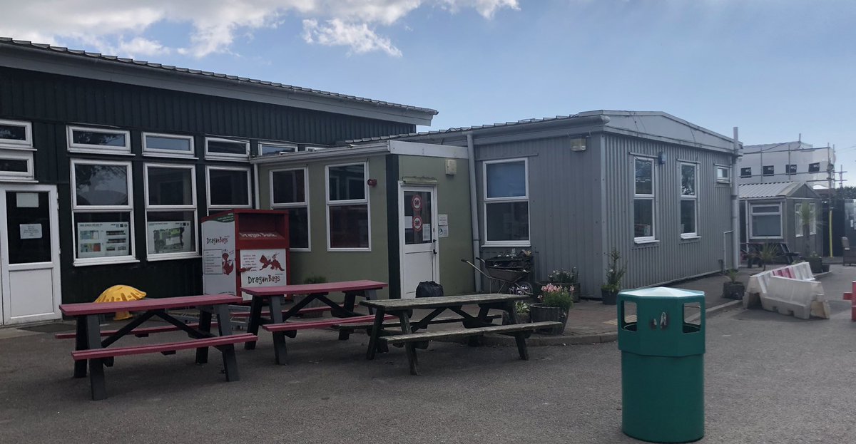 Our tired old friend is slowly succumbing. Pieces breaking daily - just held together with sticking plaster for the final few days. The new one will take up the mantle for our next generation. #21stcenturyschool @LlandaffEd @VOGCouncil @isglimited