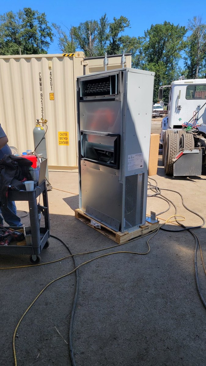 The HVAC for our V1 Scale Farmlet is getting installed. #itsgettingreal #startup