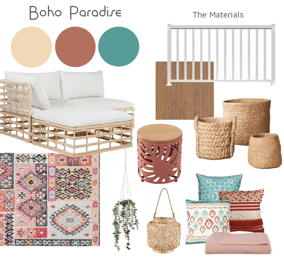 Create the ultimate vacation-vibe by infusing your deck with exotic Bohemian flair. Start with a cedartone deck board paired with a white Regal Ideas wide picket railing and add a stunning, colorful area rug.

canadianhometrends.com/outdoor-design…