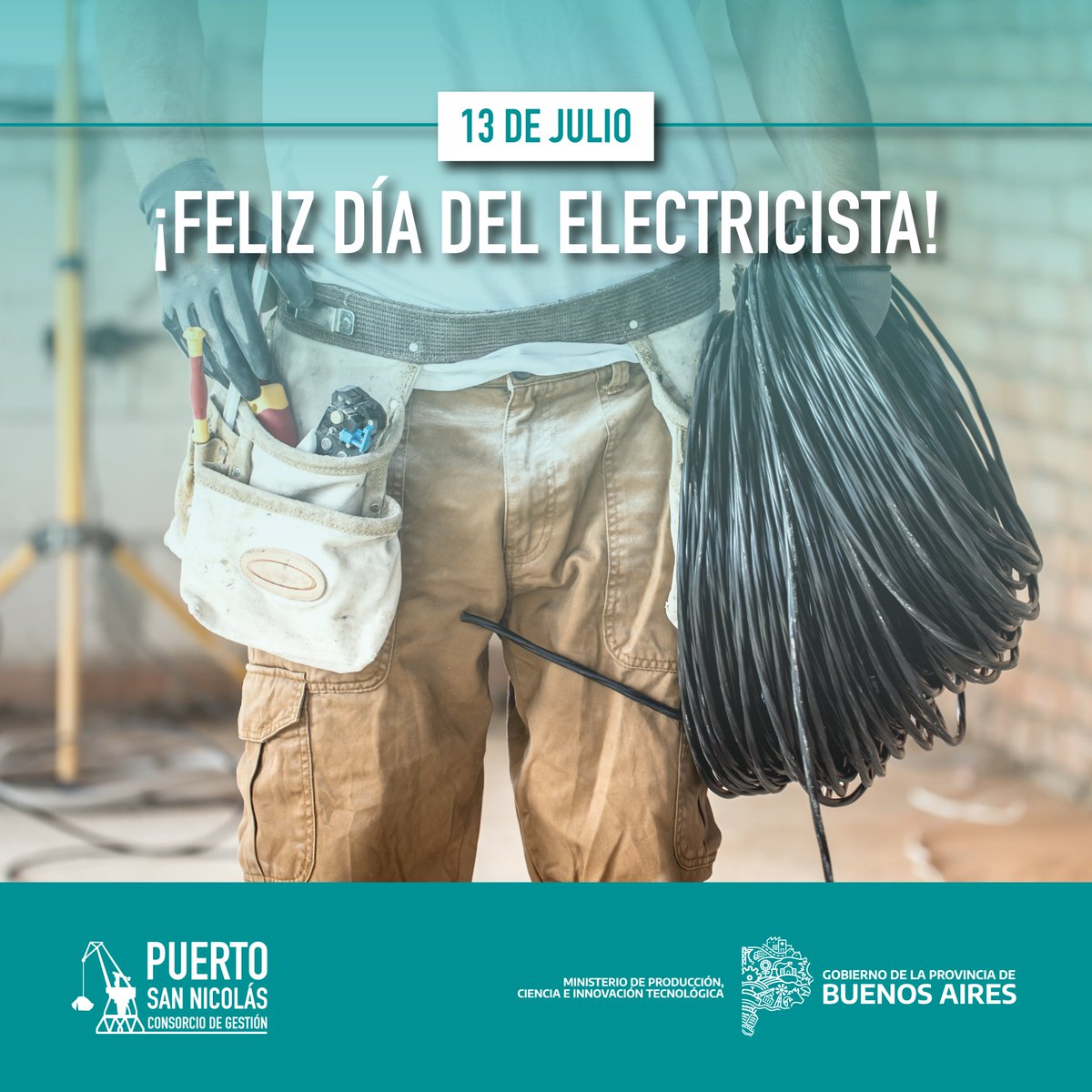 PuertoSN's tweet photo. Día del Trabajador de la Electricidad 💡
Fecha establecida en función de la firma de un Convenio Colectivo con las empresas del sector eléctrico

¡Feliz día a todos los electricistas del Puerto San Nicolás! 👩‍🔧👨‍🔧  Gracias por su dedicación y profesionalismo.
.
#ElectricistasSN https://t.co/vWwrK3w1D3