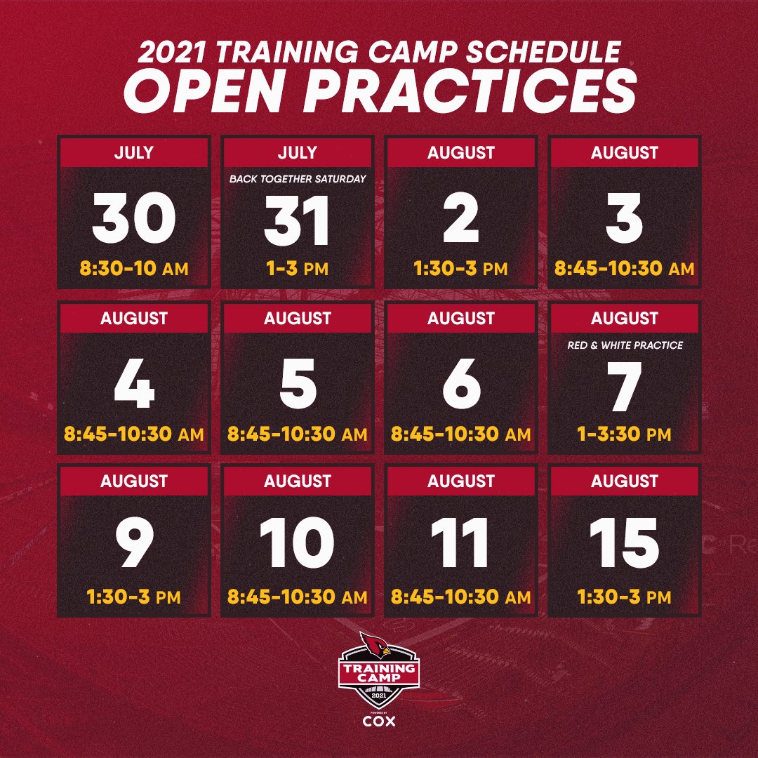 Arizona Cardinals on Twitter: "Mark your calendars. Our 2021 #CardsCamp ...