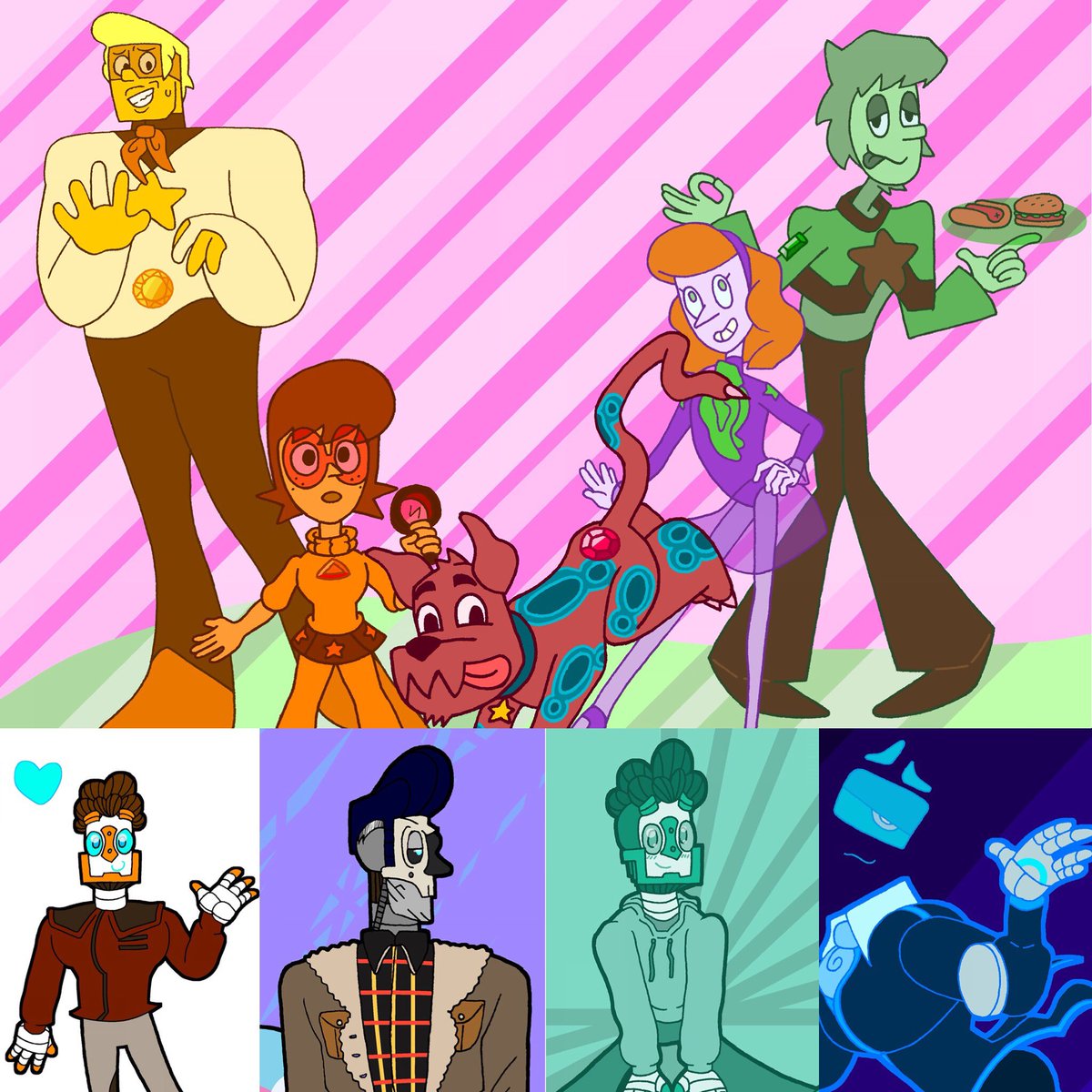 Picklerocketart's tweet photo. Happy #PortfolioDay! 

I'm Pickle!

I like to draw digital and traditional comics and illustrations, make 3D models in VR, and dabble in animation on occasion!

Contact me at picklerocketguy@gmail.com if you have any business/commission inquiries! 
->https://t.co/BclRvbP6as<- https://t.co/7iD3OHnMwm