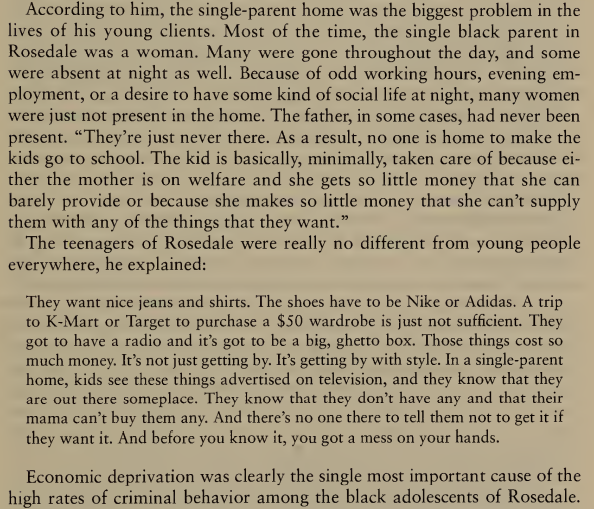 this entire chapter is like this, utilizing clichés about poverty and broken families, lack of elderly supervision, etc. reminder that the implication here is that anyone who lacks supervision or who inhabits a fractured enough social setting may begin gang raping old women.