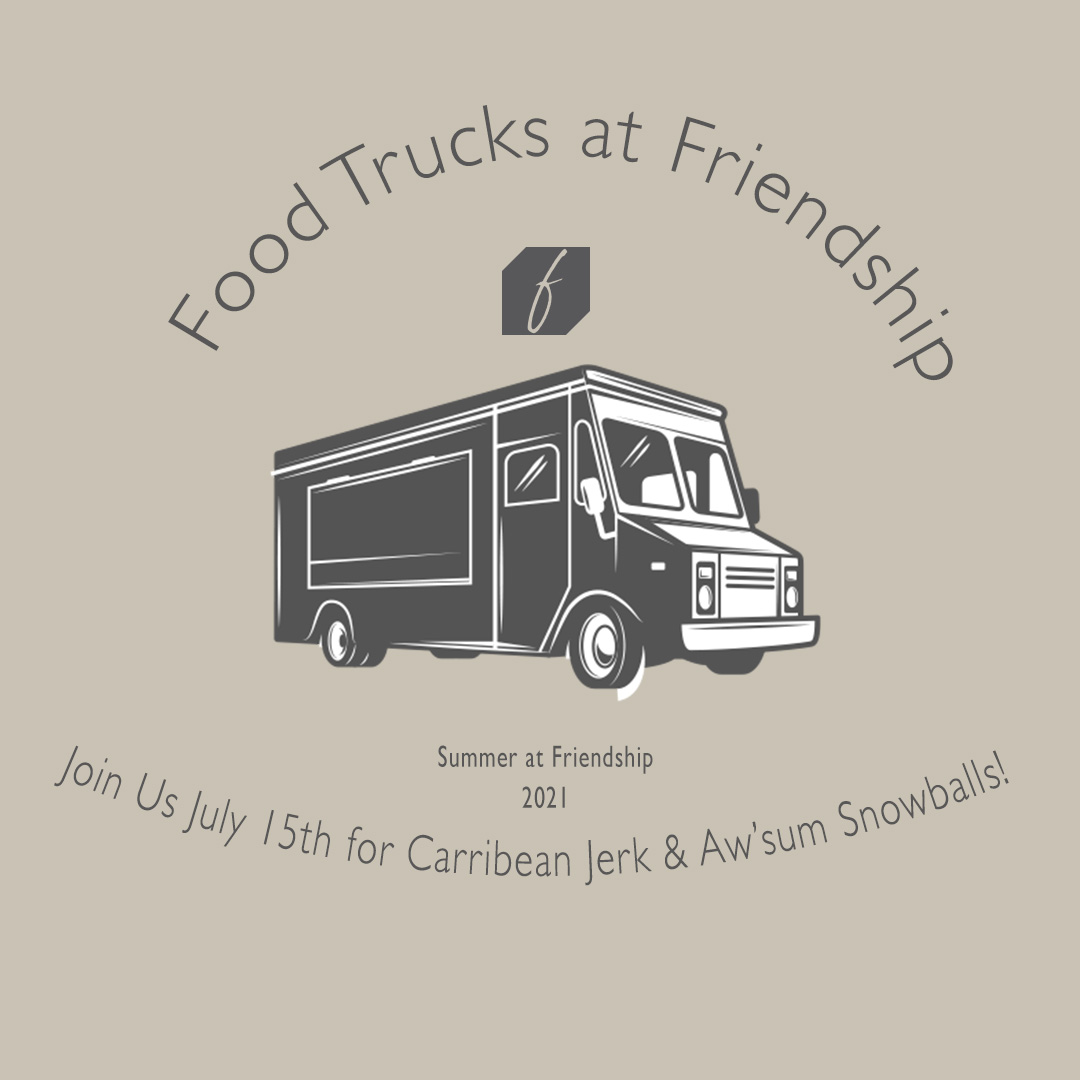 exp_friendship's tweet photo. Enjoy a fun laid back night with no cooking and plenty of entertainment to tire the kids out! It's Food Trucks at Friendship!  Everyone's welcome 5pm Thursday July 15th for Carribean Jerk &amp; Aw'sum Snowball food trucks!!! #FunRelevantAndNeverAWasteOfYourTime #ExperienceFriendship https://t.co/UdGnuiGt6j