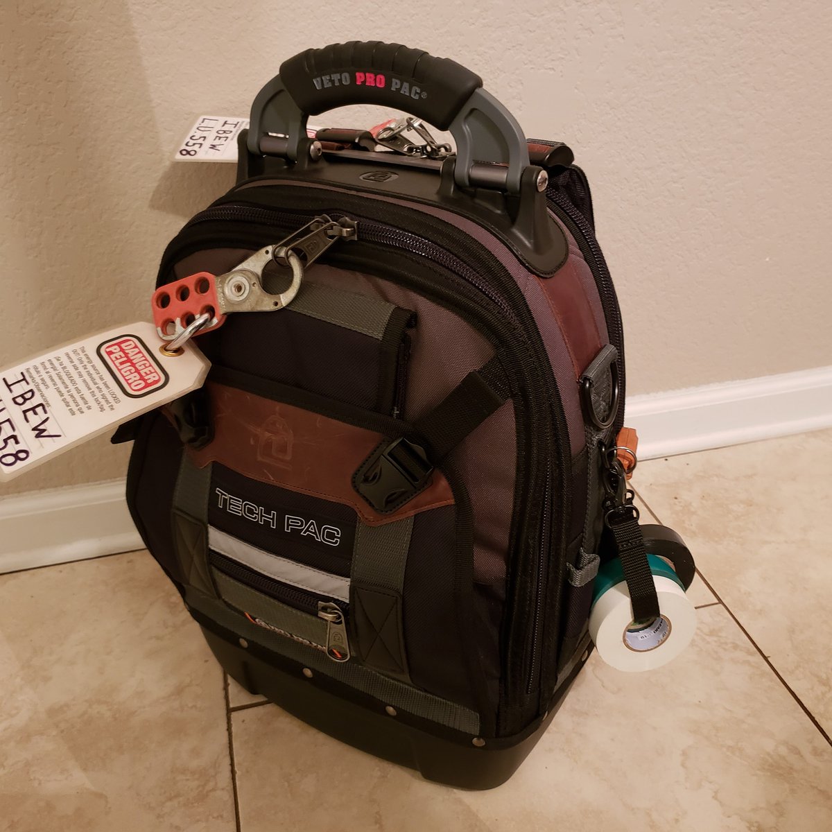 Eric Simmons and his first Veto purchase, our most popular tool backpack, the TECH PAC #GetItDone #HowDoYouVeto #WhatsInYourVeto