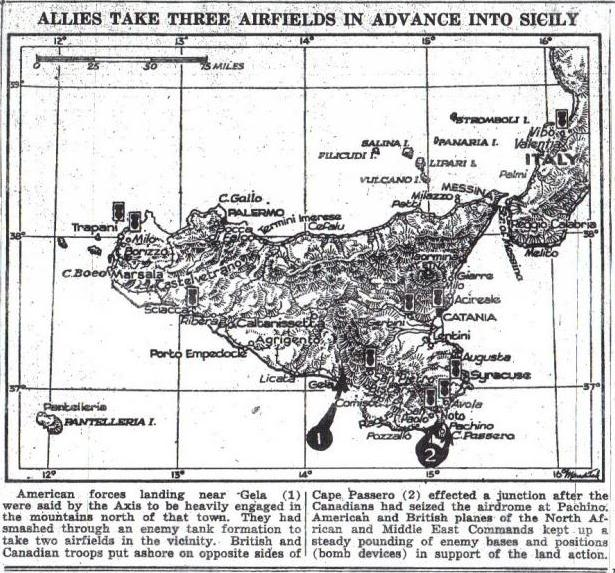 Allied invaders of Sicily have captured 10 towns in south; now pushing
