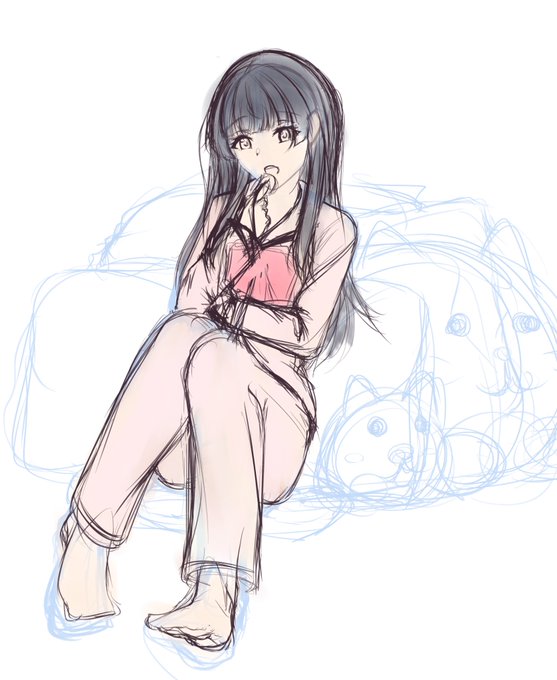 pc君が立ち上がるまでに先生は色ラフを作りました 