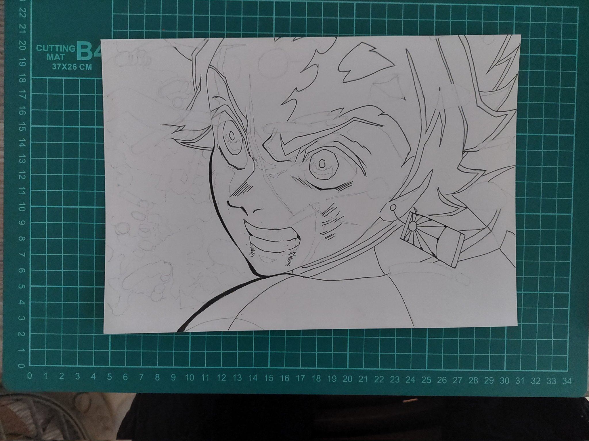 Takeshi S みなさん おはようございます 炭次郎 誕生日おめでとう 完成させたかったけど間に合いませんでしたw イラスト 絵描きさんと繋がりたい 鬼滅の刃 竈門炭治郎 竈門炭治郎誕生祭 模写イラスト フリーハンド T Co