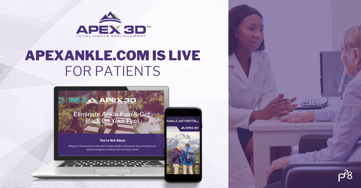 Do your patients have questions about total ankle replacement surgery? Discover how the APEX 3D™ Total Ankle Replacement System &amp; MAVEN™ Patient Specific Technology can benefit your patients! apexankle.com/patients

#APEX3D #patientspecific #footandankle #surgeons #TARTuesdays