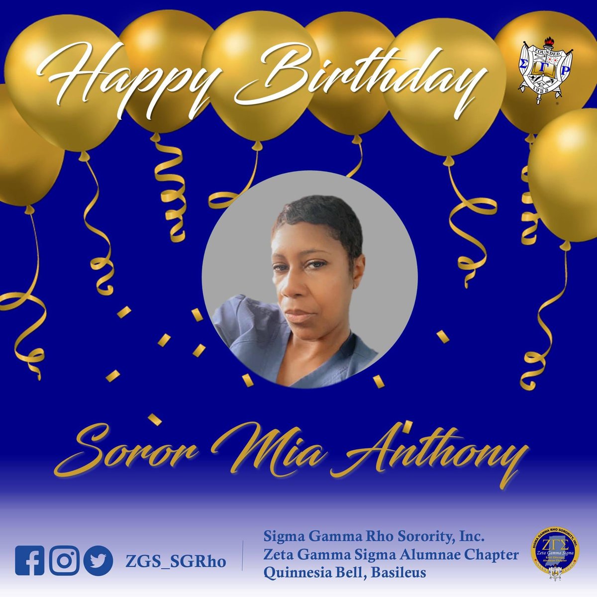 Join us in wishing a Happy Birthday to Soror Mia Anthony!

#TheFutureIsZGS