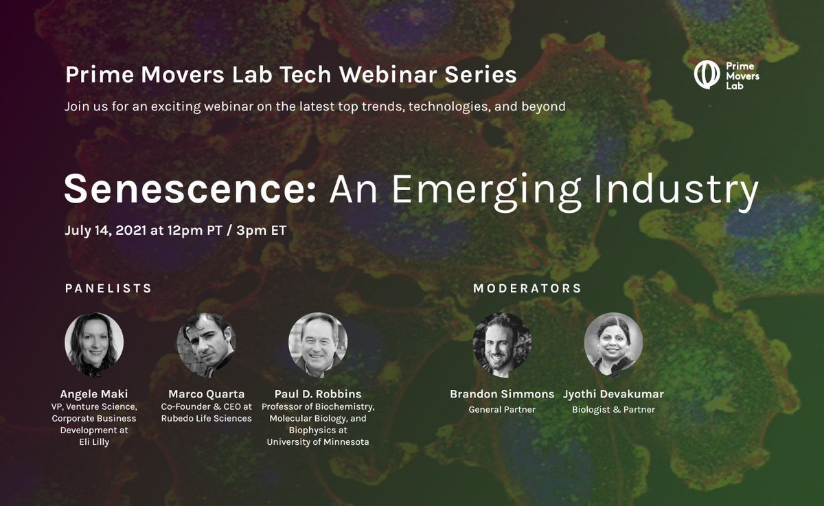Rubedo Life Sciences (@liferubedo) on Twitter photo Be sure to check out the latest <a href="/PrimeMoversLab/">Prime Movers Lab</a> webinar on Wednesday at 12:00 PT/3:00 ET exploring the technologies that are helping us live longer and the startups making the biggest breakthroughs.
Register here: bit.ly/3e4XmWy Be sure to check out the latest <a href="/PrimeMoversLab/">Prime Movers Lab</a> webinar on Wednesday at 12:00 PT/3:00 ET exploring the technologies that are helping us live longer and the startups making the biggest breakthroughs.
Register here: bit.ly/3e4XmWy