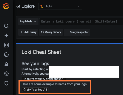 Nice UX detail I noticed with #GrafanaLoki today:

The empty state lists potential queries by analyzing your data source. Clicking on the suggestion populates the query for you. 

Computers are smart, use them to help users.