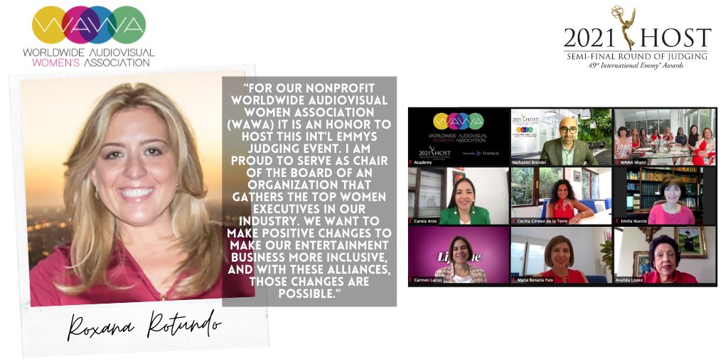 Semi-Final Round of Judging hosted by International Academy Member Roxana Rotundo, <a href="/WorldwideWawa/">Worldwide Audiovisual Women Association (WAWA)</a>. #Miami #iemmys