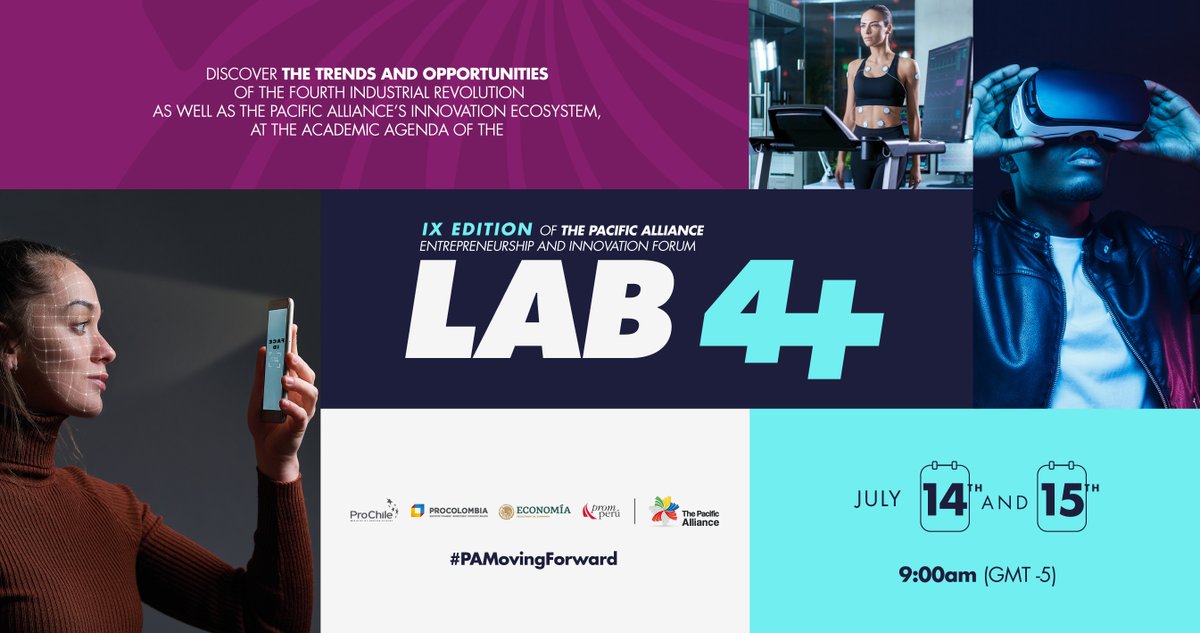 PROCOLOMBIACO's tweet photo. #PAMovingForward | Discover the academic agenda of IX #PacificAlliance - @A_delPacifico 🇨🇱🇨🇴🇲🇽🇵🇪 Entrepreneurship and Innovation Forum #LAB4+, the virtual trade event for SMEs, investors, buyers &amp; exporters of Industry 4.0. ➡️ https://t.co/vZ5B4BS8Zy https://t.co/taa8sJ79ig