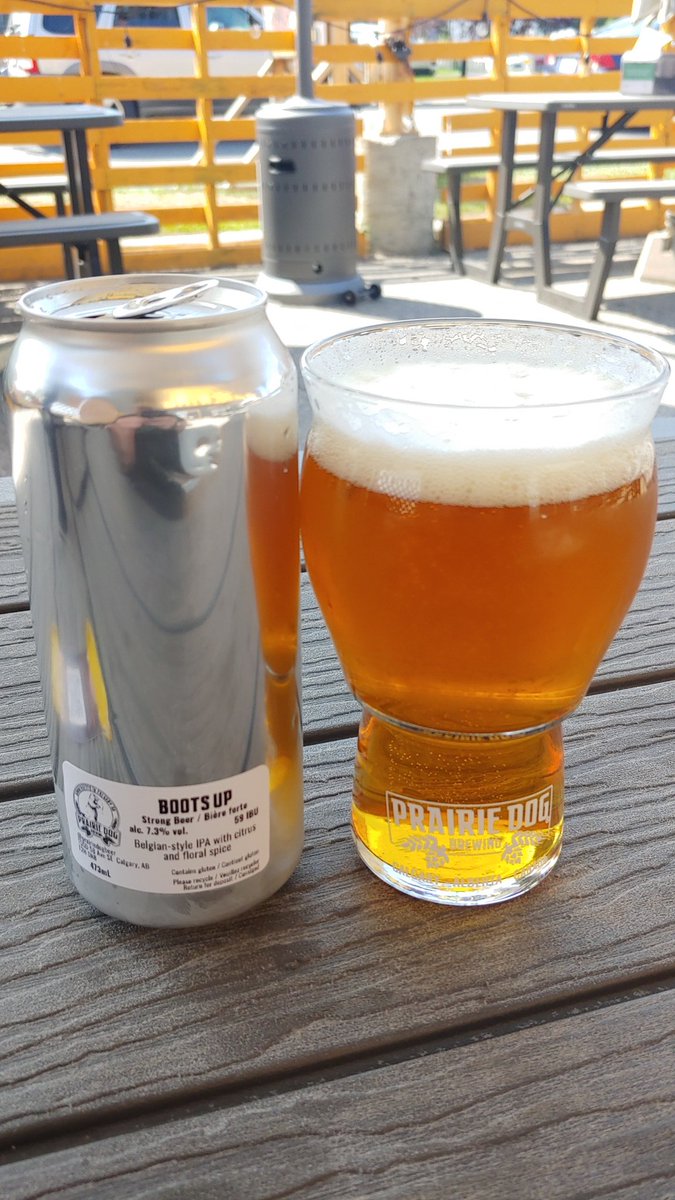 In honour of Stampede, trying out the Boots Up Belgian-style IPA. Old world meets new with a very nice balance between Belgian floral and a good undertone. @PrairieDogBeer