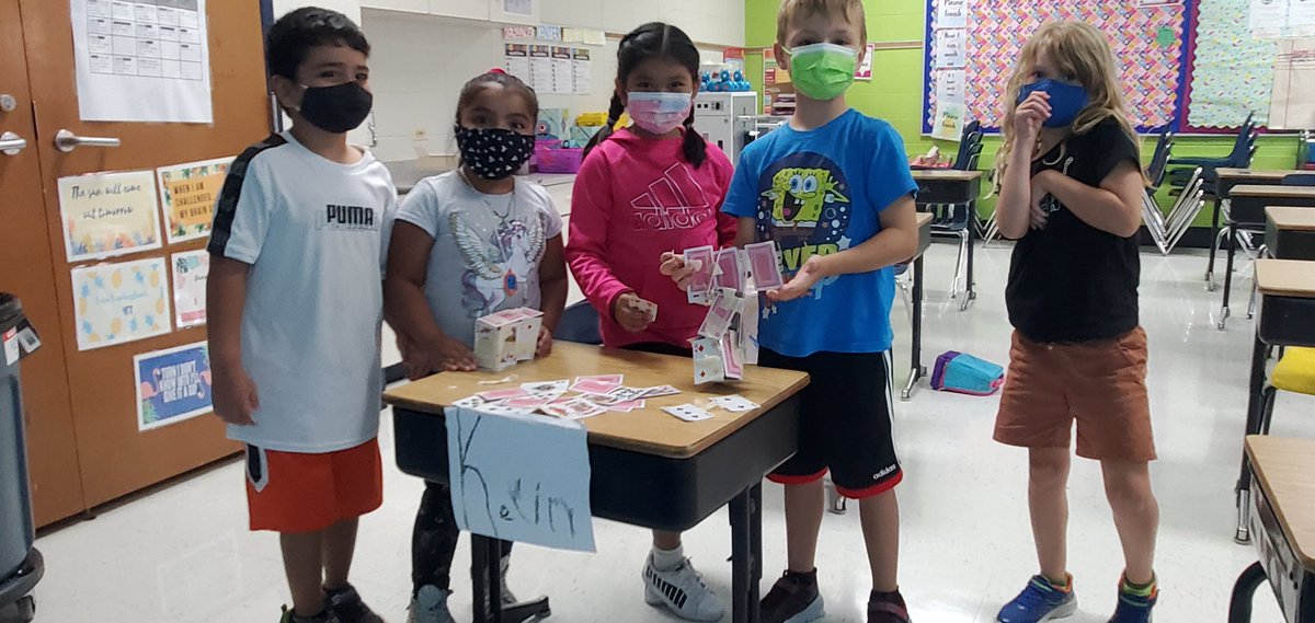 MissKtech's tweet photo. Made cards structures to test critical load... my students are turning into engineers! #d62learns #summerschool #STEM https://t.co/i3LGgBSApf