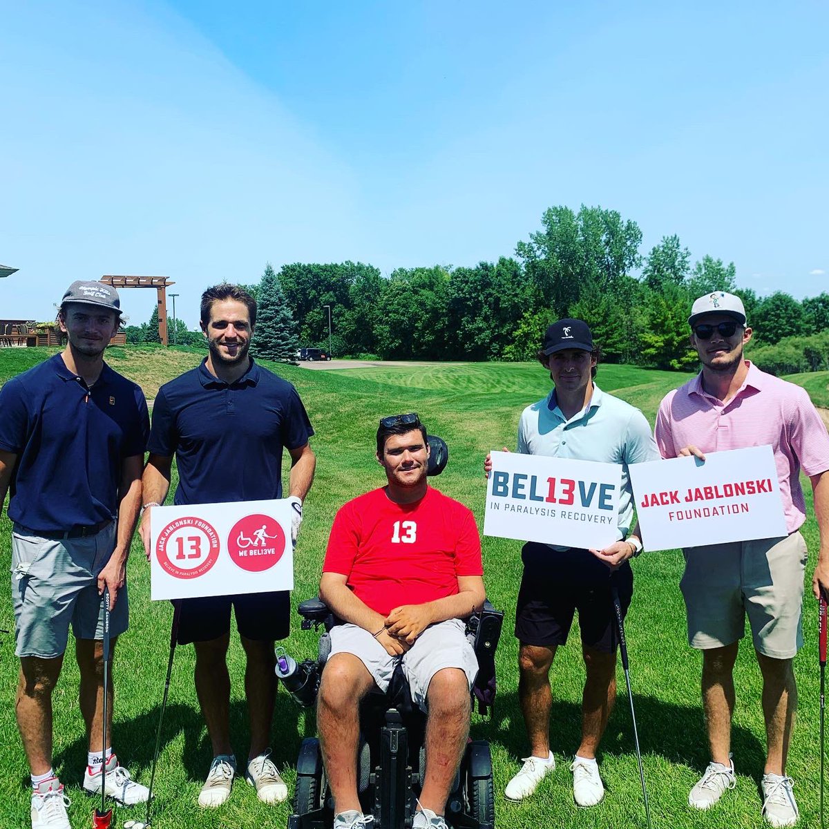 Jabs_13's tweet photo. Such a BIG THANK U to all 166 golfers that came out 2 yesterdays 9th Annual @BEL13VEJabby13 Golf Tourney. We raised OVER $75,000 for paralysis research, going to both upper-limb and lower-limb research studies! Paralysis will become no longer permanent 1day #WeWillWalk #bel13ve https://t.co/lFgkdrIVSh