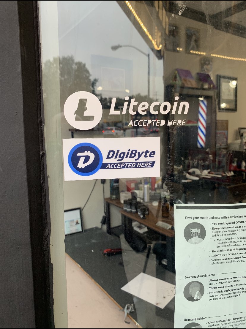 Jonny Litecoin Ⓜ️🕸 (@jonnylitecoin) on Twitter photo 🔥 🔥 I should have the follow up video next week but the owner sent me a picture of the #Litecoin & #DigiByte Accepted Here stickers I left him. He is a HODLER of both #DGB and #LTC!! 🔥 🔥 I should have the follow up video next week but the owner sent me a picture of the #Litecoin & #DigiByte Accepted Here stickers I left him. He is a HODLER of both #DGB and #LTC!!