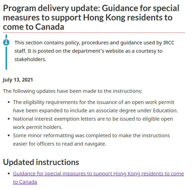 CBA Immigration Law on X: &ldquo;Program delivery update: Guidance for 