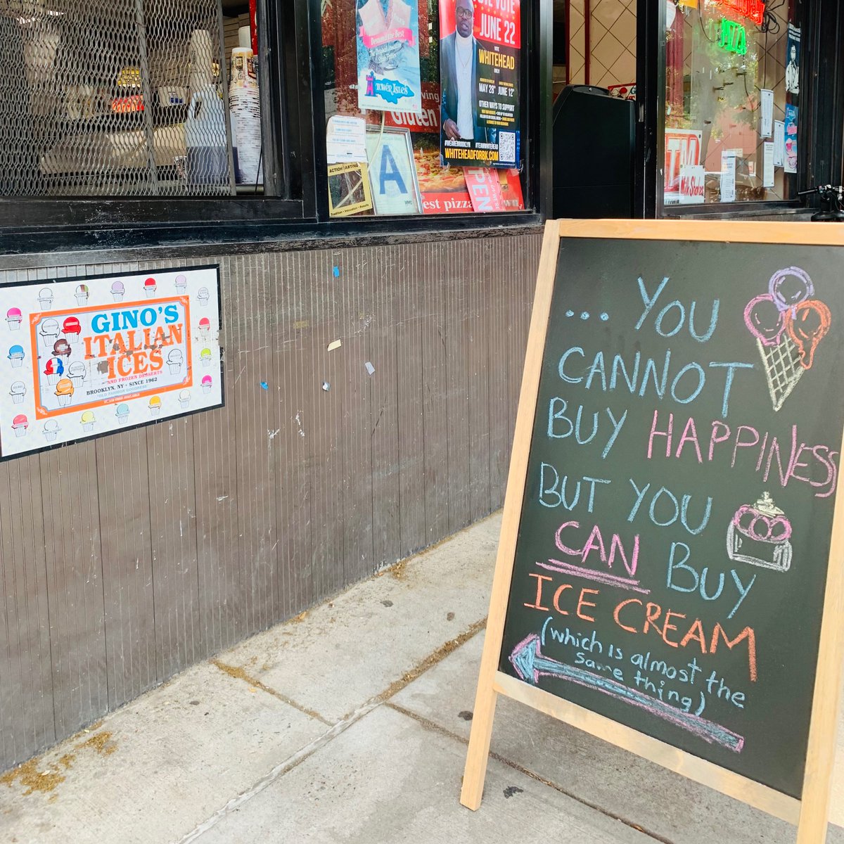 You cannot buy happiness but you can buy ice cream (on a hot-humid day 🥵) at Liberty Pizza at📍482 Myrtle which is almost the same thing!🍦🍦🍦