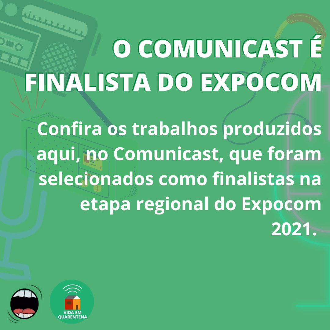 ComuniCastUFMT's tweet photo. É com muito orgulho que comunicamos: o Comunicast é finalista em 6 modalidades na Expocom Centro-oeste 2021!

A Expocom é um prêmio destinado aos melhores trabalhos experimentais produzidos exclusivamente por estudantes no campo da Comunicação. https://t.co/Kp6PJxiYoo