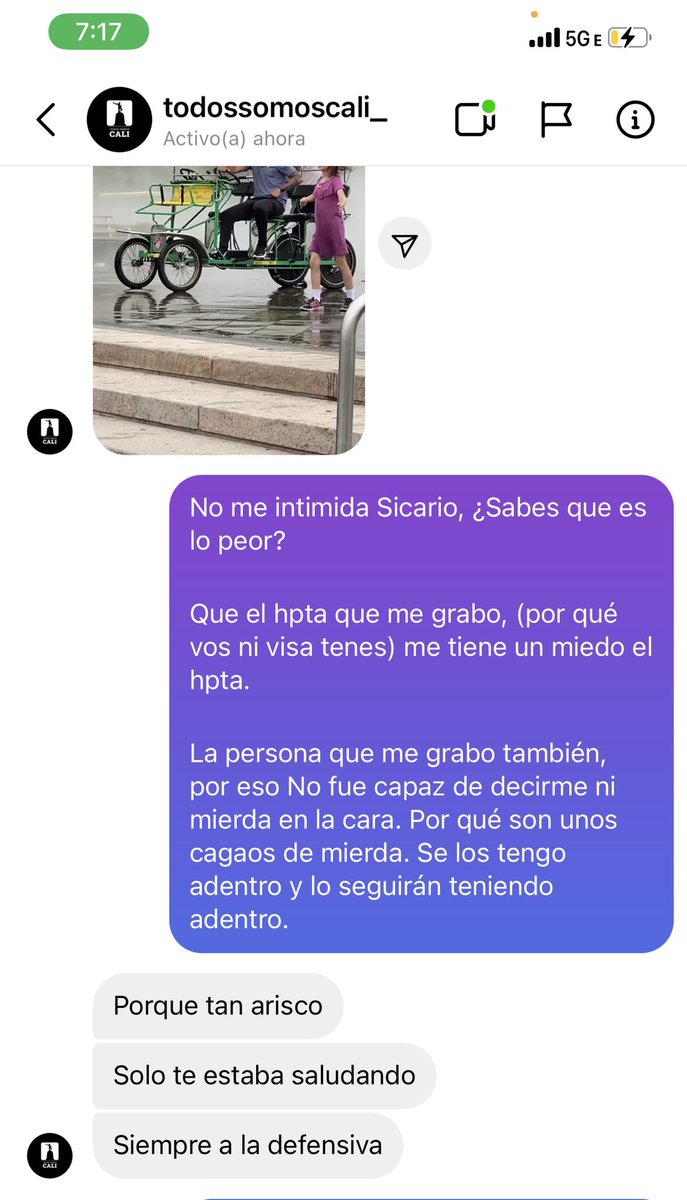 El señor Andrés Escobar, acaba de enviarme un video desde su cuenta de Instagram donde me están grabando con mi familia en un parque de Nueva York, con el mensaje “solo te estaba saludando” ¿como interpretan esto? 

Pondré en conocimiento a las autoridades de 🇺🇸.