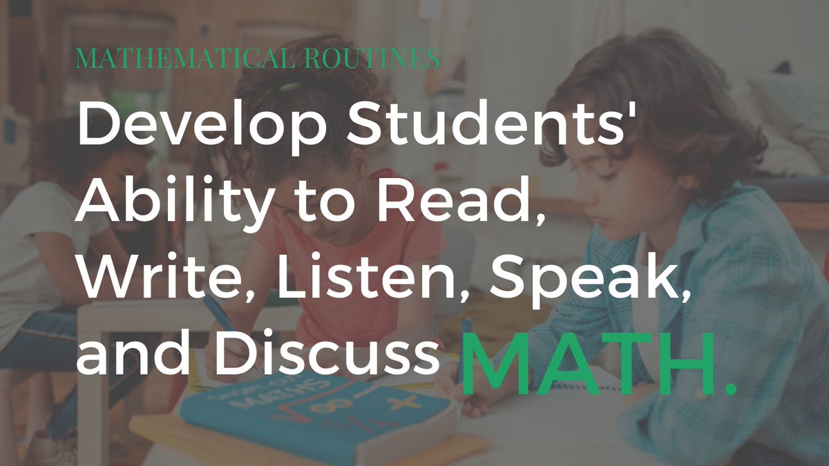 learnwithSAP's tweet photo. Students in the math classroom need to develop language skills as well as the ability to think and reason mathematically. This resource provides guidance and examples of math routines to use in your instruction now! https://t.co/77DVxCTVbE #mathchat #iteachmath https://t.co/aVo0ahm7QW