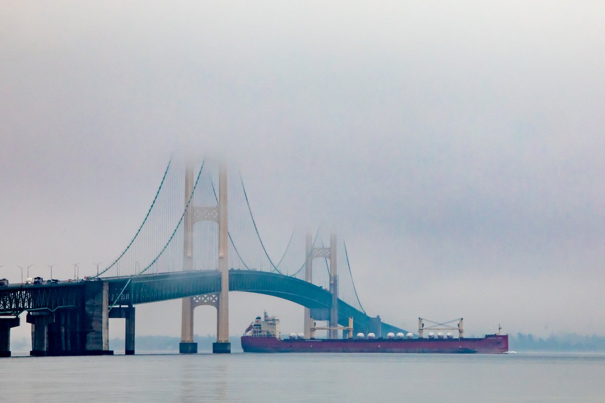 More tanks to keep the beer flowing! New 800 barrel fermenters traveled under the Mackinac Bridge today on their way here.