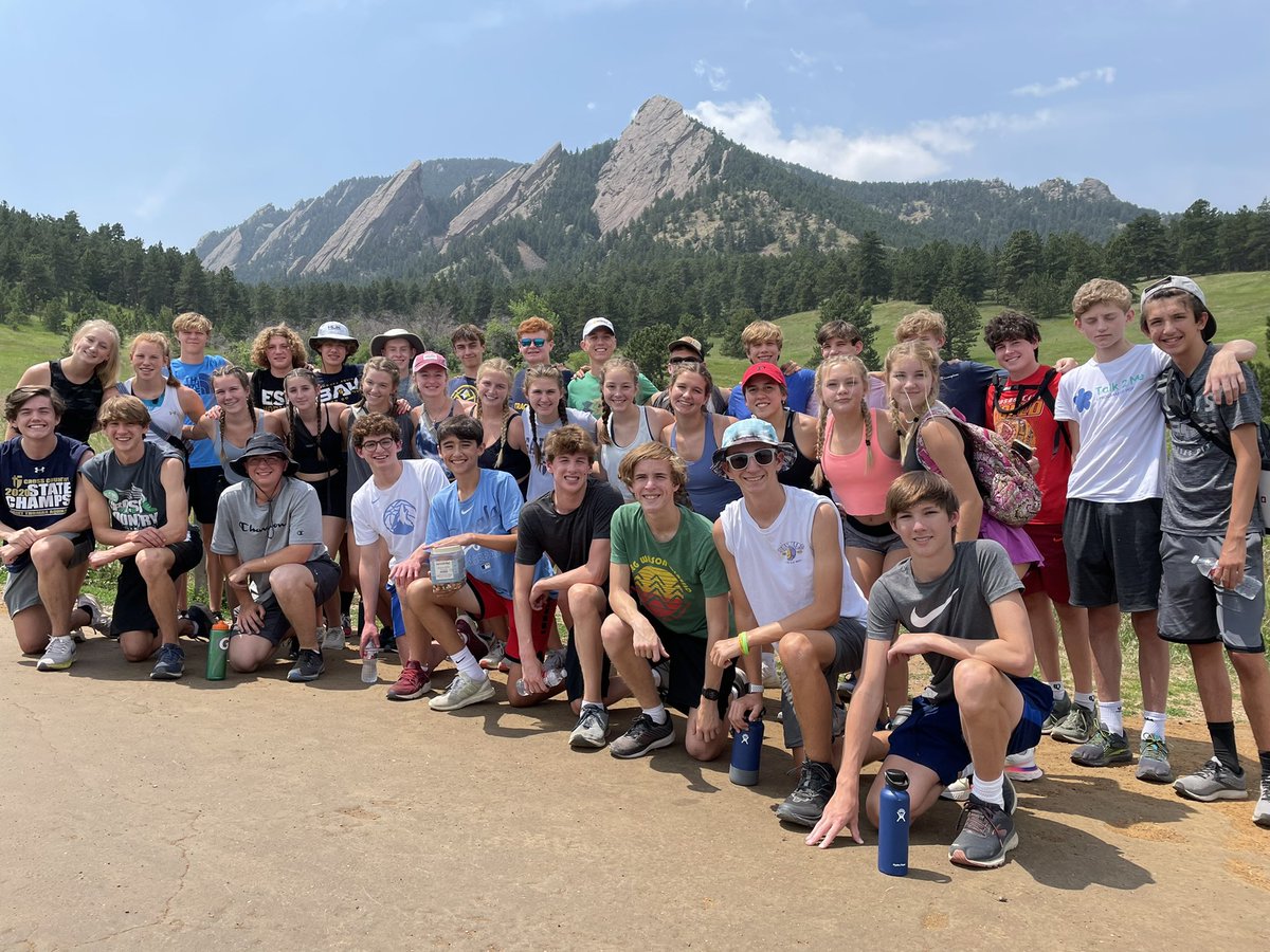 STAsaints_TF_XC's tweet photo. Cross country team camp in Boulder, CO. New location and new experiences. #STAXC #BAU https://t.co/zy2vUarFb6