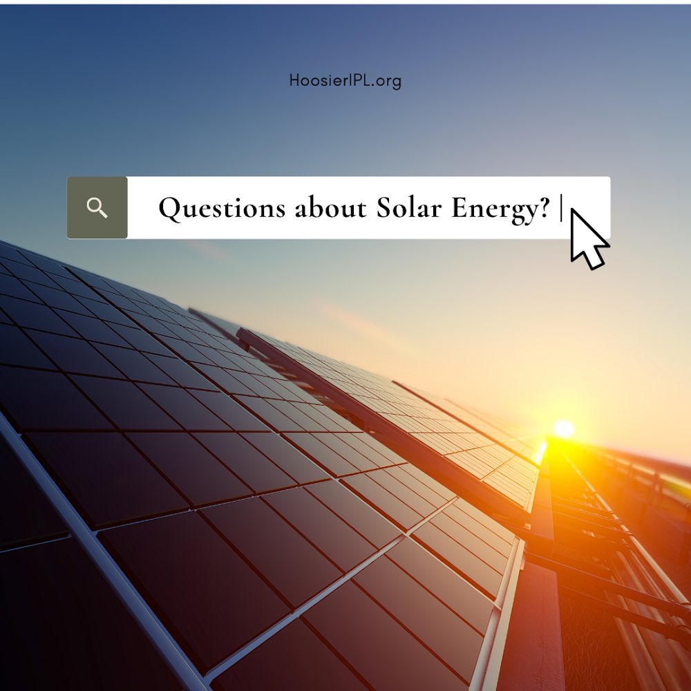 HoosierIPL's tweet image. Reply with your questions about Solar Energy and we’ll answer them in our upcoming Q&amp;amp;A with solar advocate Ray Wilson!