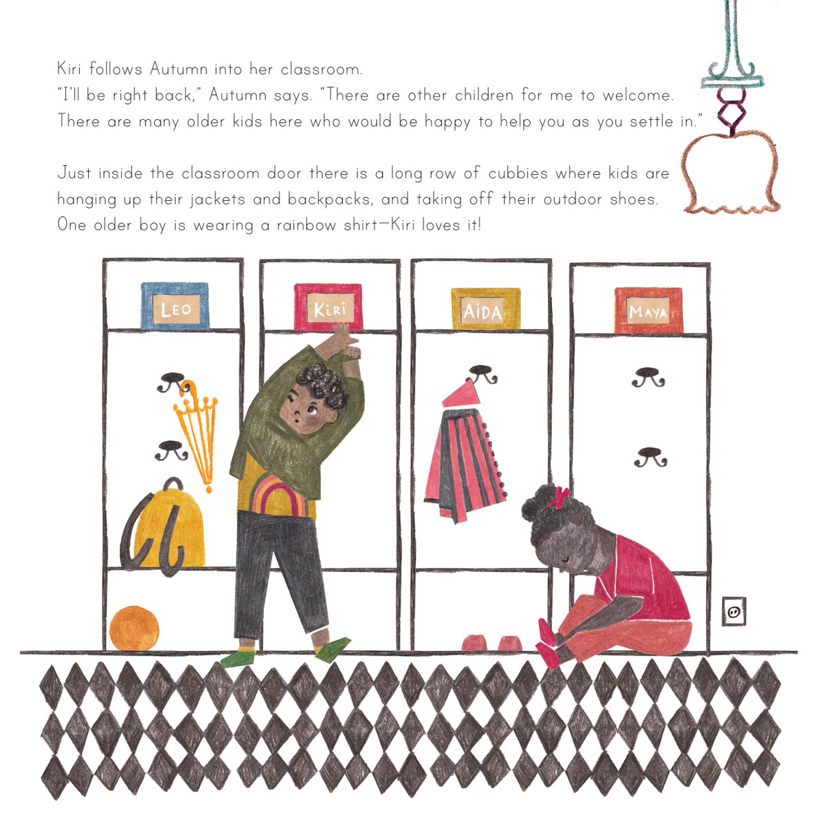 Here’s a sneak peak into Kiri in the Classroom. Representing a diverse, inclusive classroom was important to us, to create a sense of warmth and welcome for all readers. The Kiri series is available on Amazon, Barnes &amp; Noble, and almost all independent bookstores.