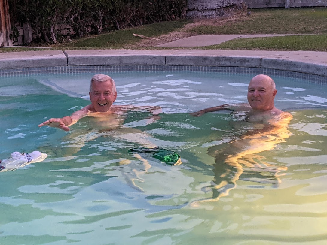 Jim and Teddy (@mid_westdaddy) catch a few afternoon rays during the Palm Springs heat wave.
#gaypoolparty