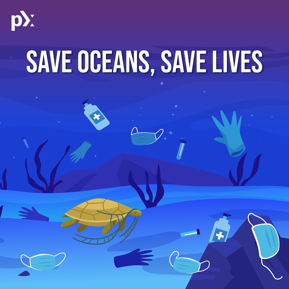 As per the studies, it is said that there are over 1.5 billion masks in the ocean in 2020. And it is as dangerous as it sounds for the marine life in the oceans. 
#pixelideas #lucknow #ahmedabad #SaveOceansSavesLives #Masks #ocean #pollution #disposablemask #marine #coronavirus