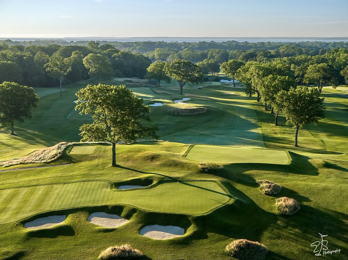 Evan_Schiller's tweet photo. A few more images of The Apawamis Club.  I certainly have a soft spot for old school quirky designs like this…Can’t help but love the geometric shapes of those greens.  How about you? #apawamis #westchester #golfcoursephotography https://t.co/r3DakSQza4