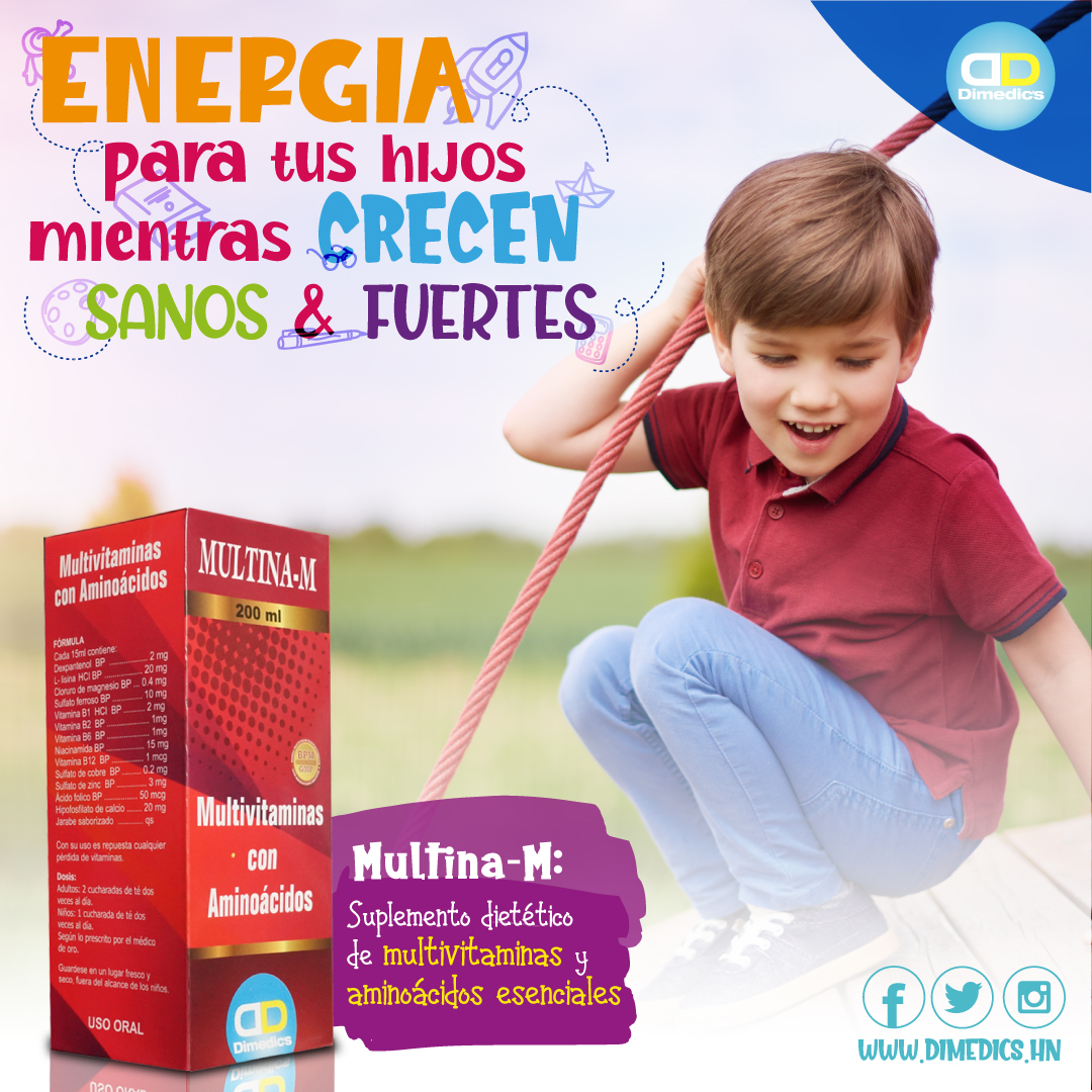 DrogDimedics's tweet photo. Energía para tus hijos mientras crecen sanos y fuertes.
MULTINA-M es jarabe de vitaminas y aminoácidos esenciales para aportar energía y fortalecer el sistema nervioso de sus hijos.

Busca MULTINA-M en tu farmacia favorita.
#dimedics #multina #vitaminas #minerales #aminoacidos https://t.co/QNy4uZ09Yv